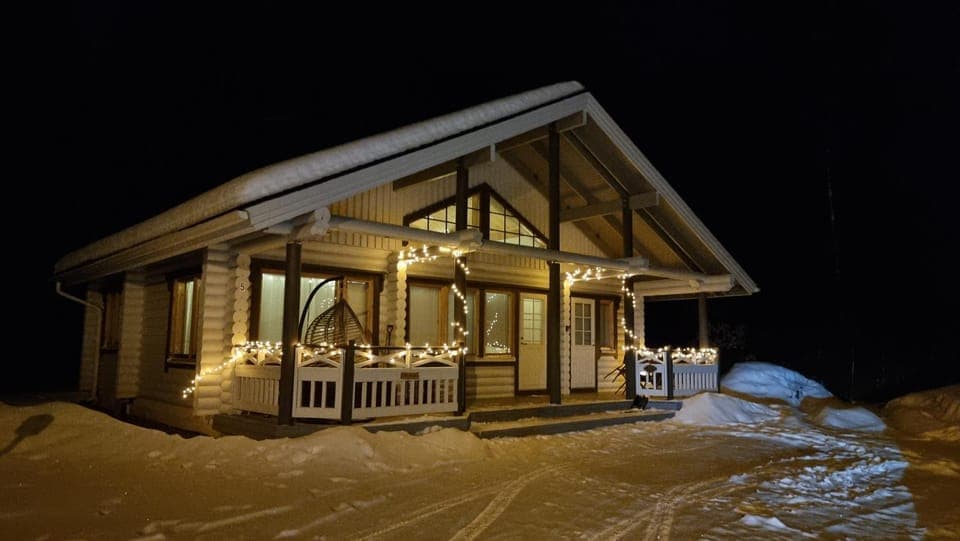 Property building, Night, Winter