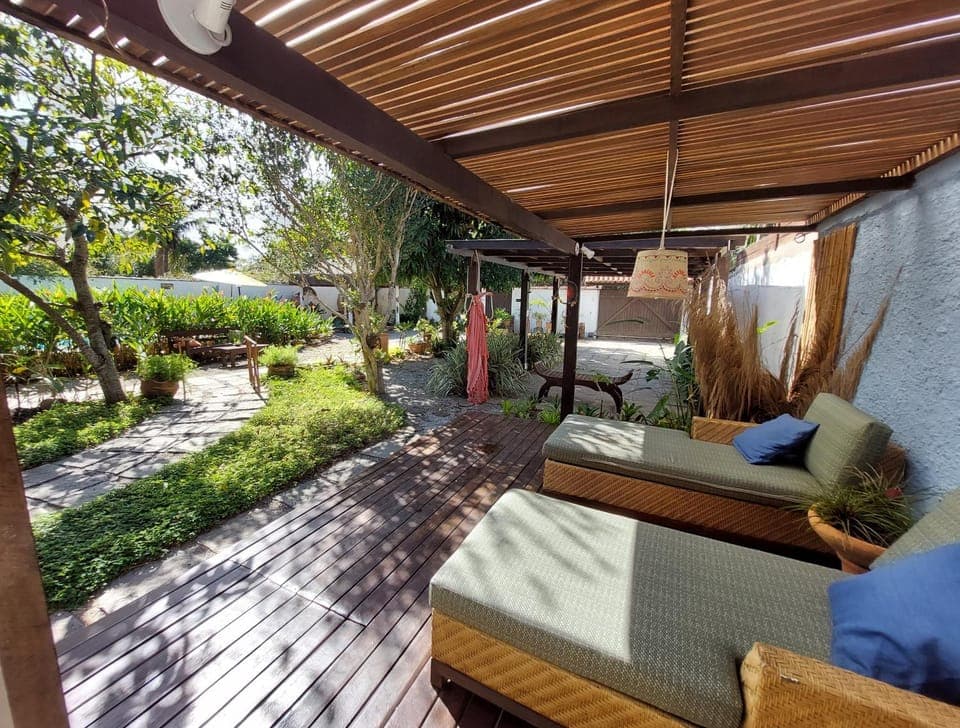 Property building, Day, Seating area, Garden view