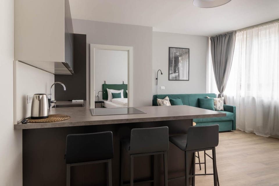 Kitchen or kitchenette, Living room, Dining area