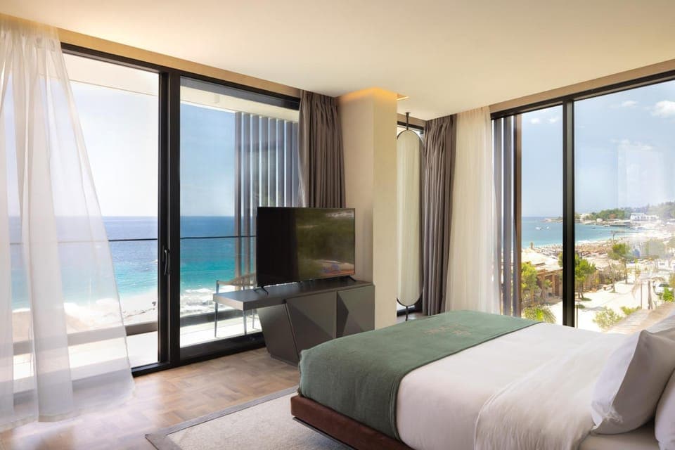 Bed, Natural landscape, View (from property/room), Sea view