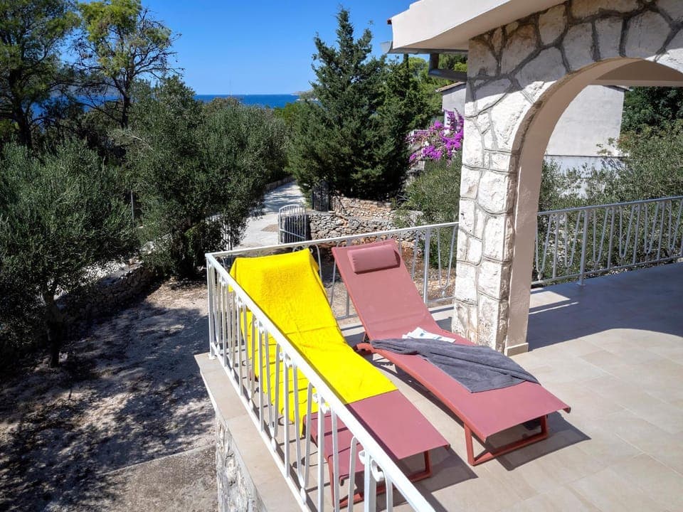 View (from property/room), Balcony/Terrace, Sea view, sunbed