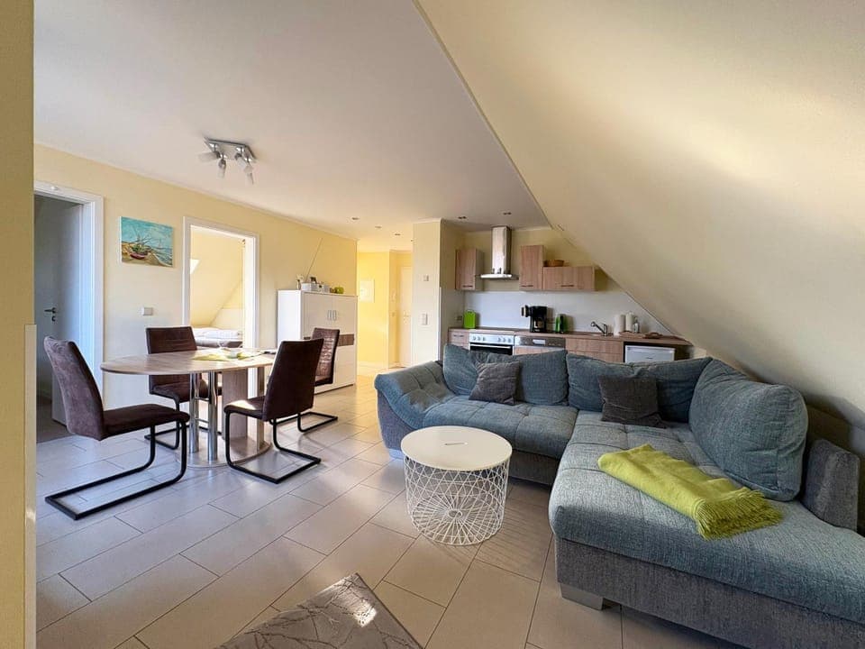 Living room, kitchen