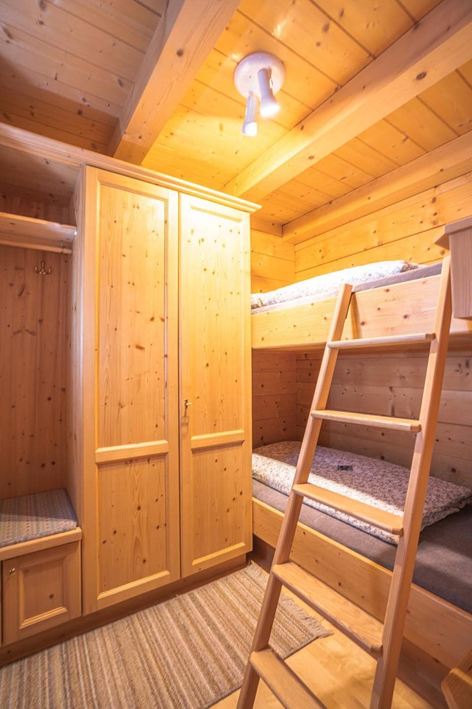 Bed, Photo of the whole room, Bedroom, bunk bed, wardrobe