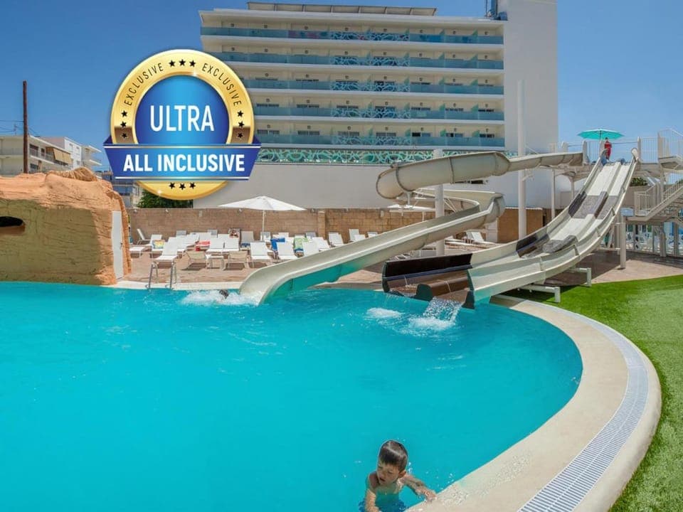 Day, People, Property logo or sign, Aqua park, Logo/Certificate/Sign, Text overlay, Pool view, Swimming pool, group of guests, Certificate/Award, sunbed