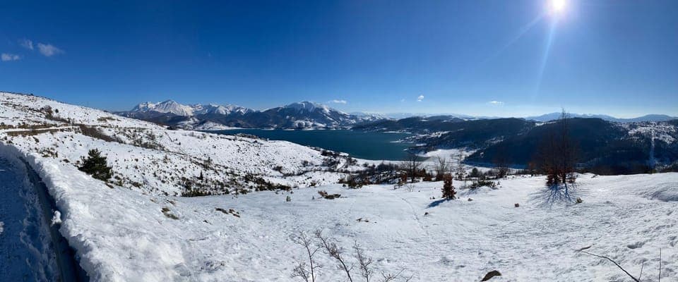 Day, Natural landscape, Winter, Skiing, Lake view, Mountain view