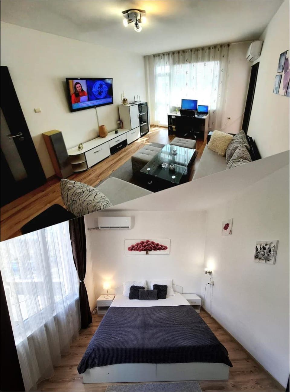 Communal lounge/ TV room, Bed, TV and multimedia, Living room, Photo of the whole room, Seating area, Evening entertainment, Bedroom