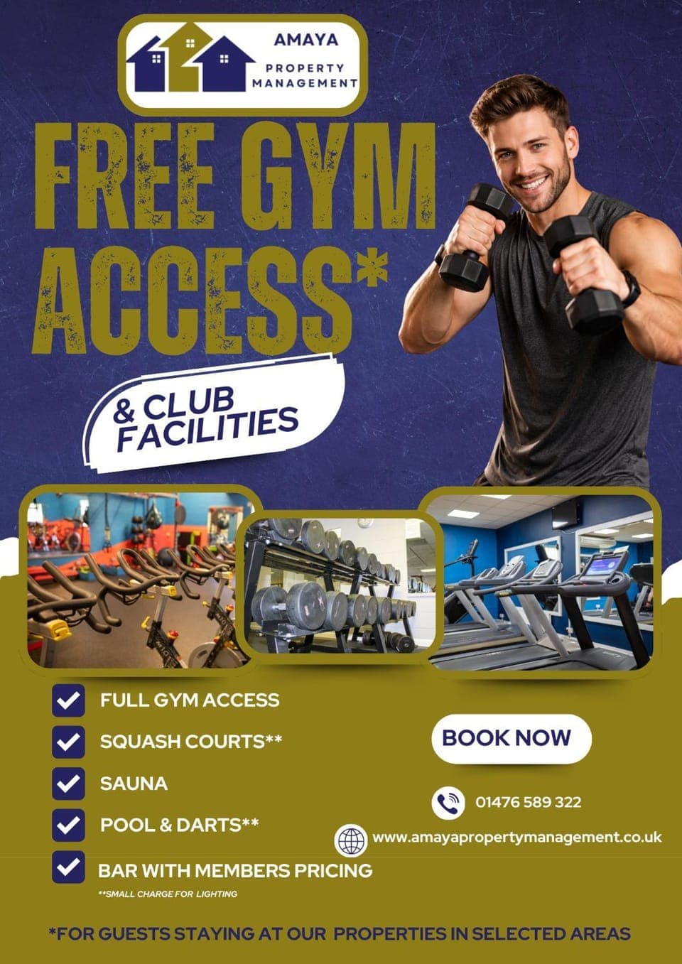 Sauna, Squash, Fitness centre/facilities