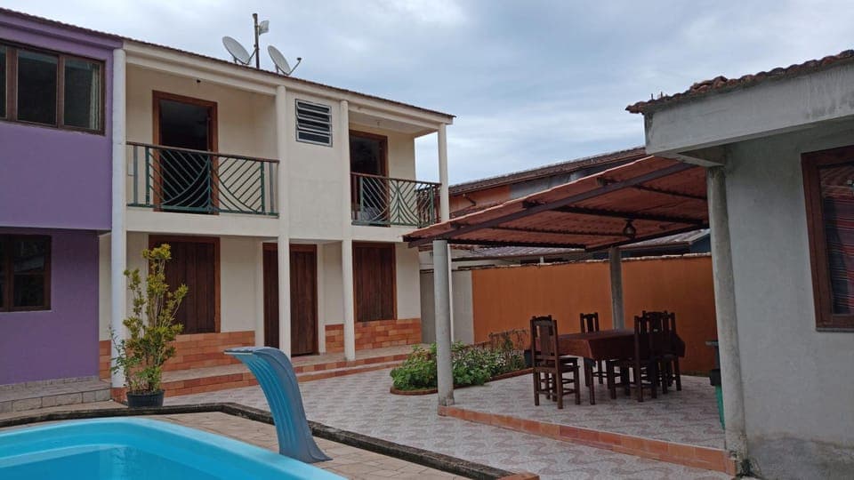 Property building, Patio, Dining area, Pool view