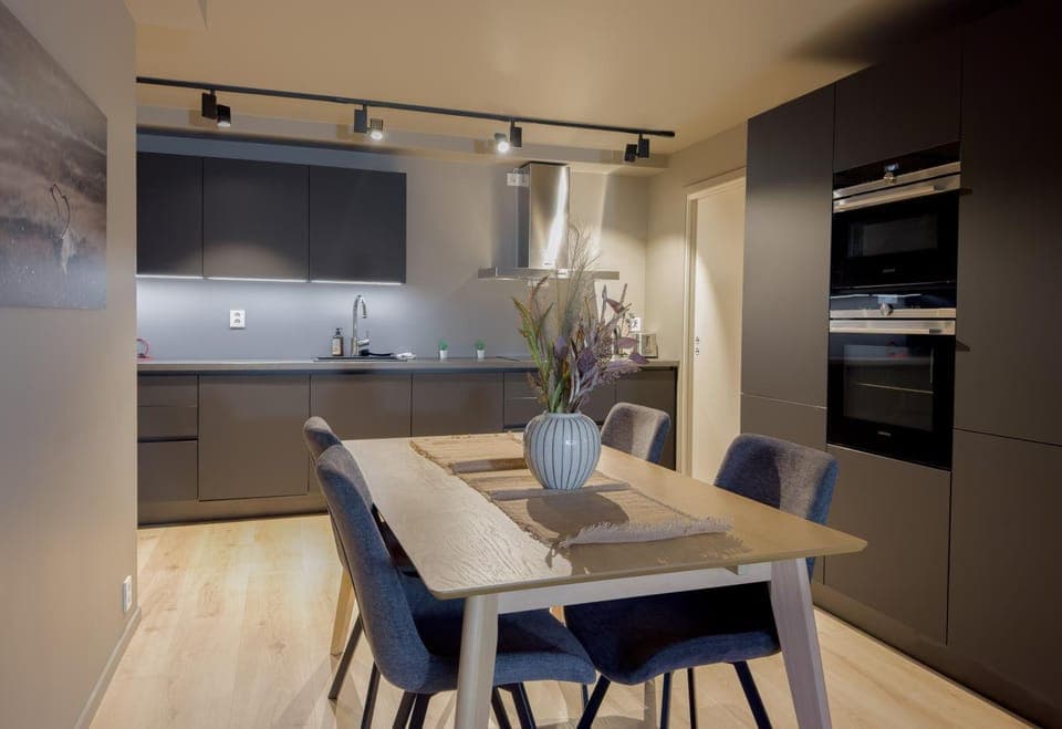 Kitchen or kitchenette, Dining area, minibar, pet friendly, stove