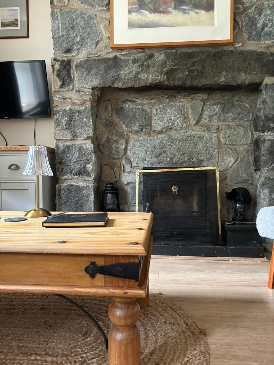 Living room, fireplace