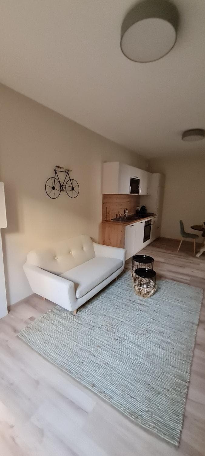 Kitchen or kitchenette, Living room, Seating area