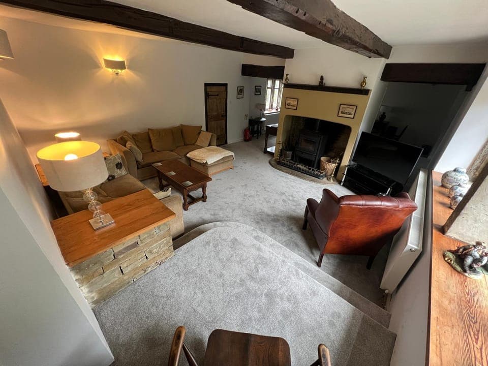 Living room, fireplace