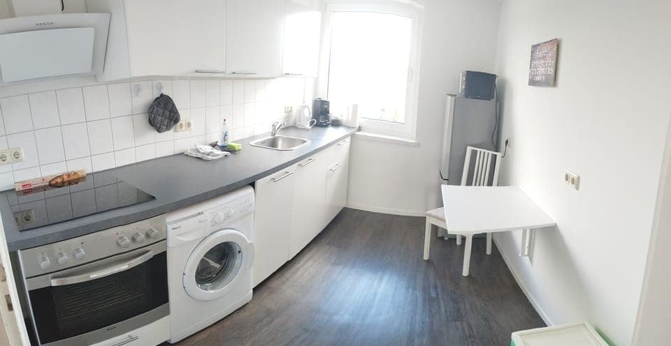 Kitchen or kitchenette, Dining area, dishwasher, oven, stove, washing machine