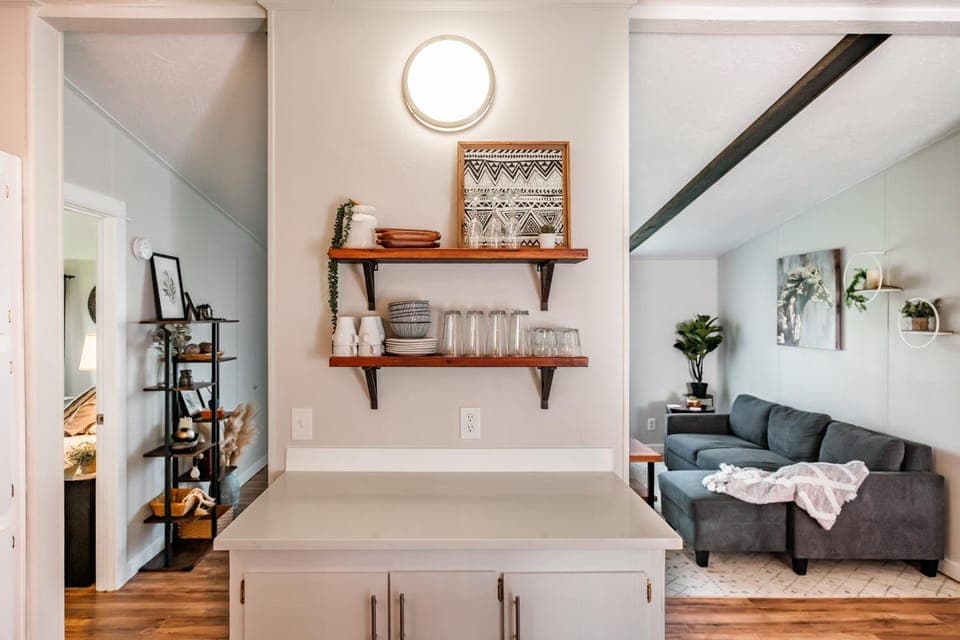 Living room, kitchen