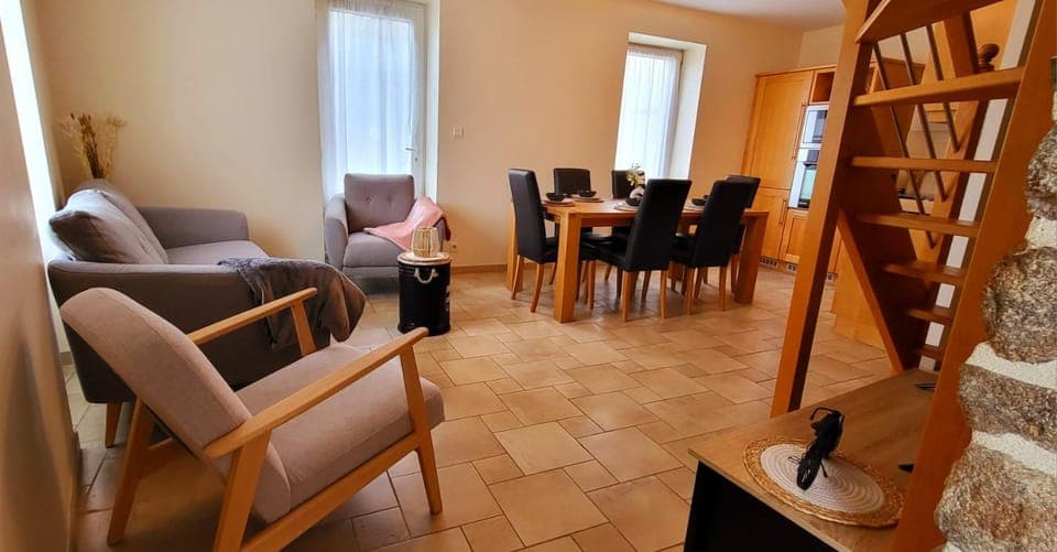 Living room, kitchen