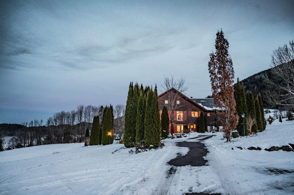 Property building, Natural landscape, Winter, Mountain view