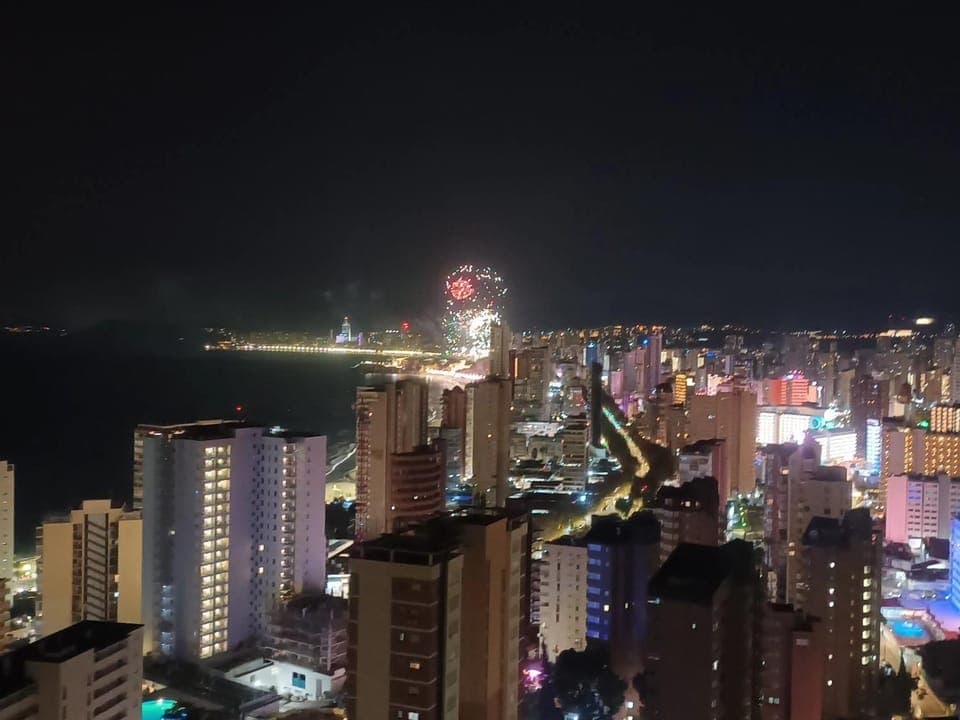 Night, City view, Sea view