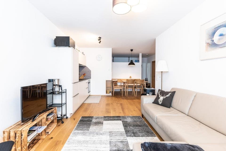 Living room, kitchen