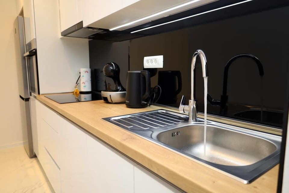 Coffee/tea facilities, Kitchen or kitchenette, dishwasher, minibar, stove