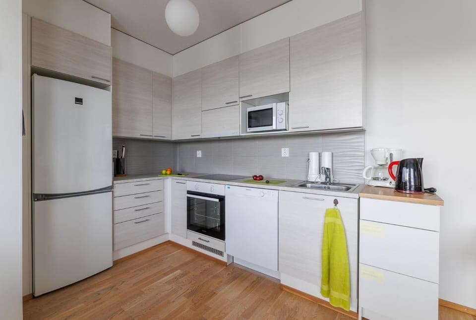 Kitchen or kitchenette, dishwasher, oven, stove, toaster