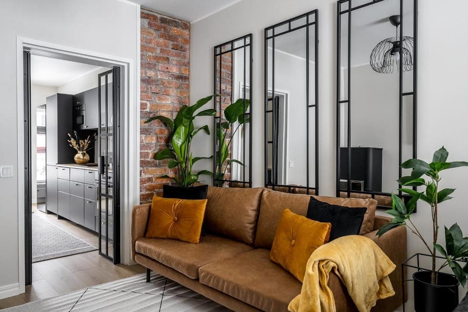 Kitchen or kitchenette, Living room, Seating area