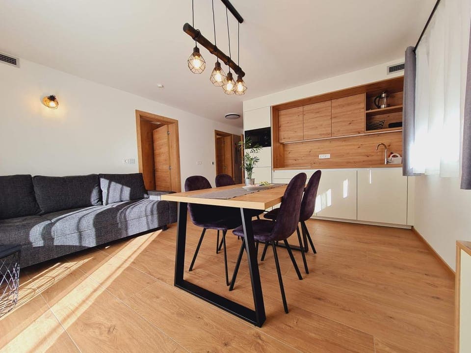 Living room, kitchen