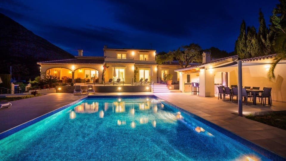 Property building, Night, Pool view