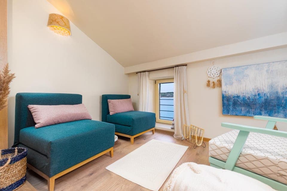 Living room, Seating area, Sea view