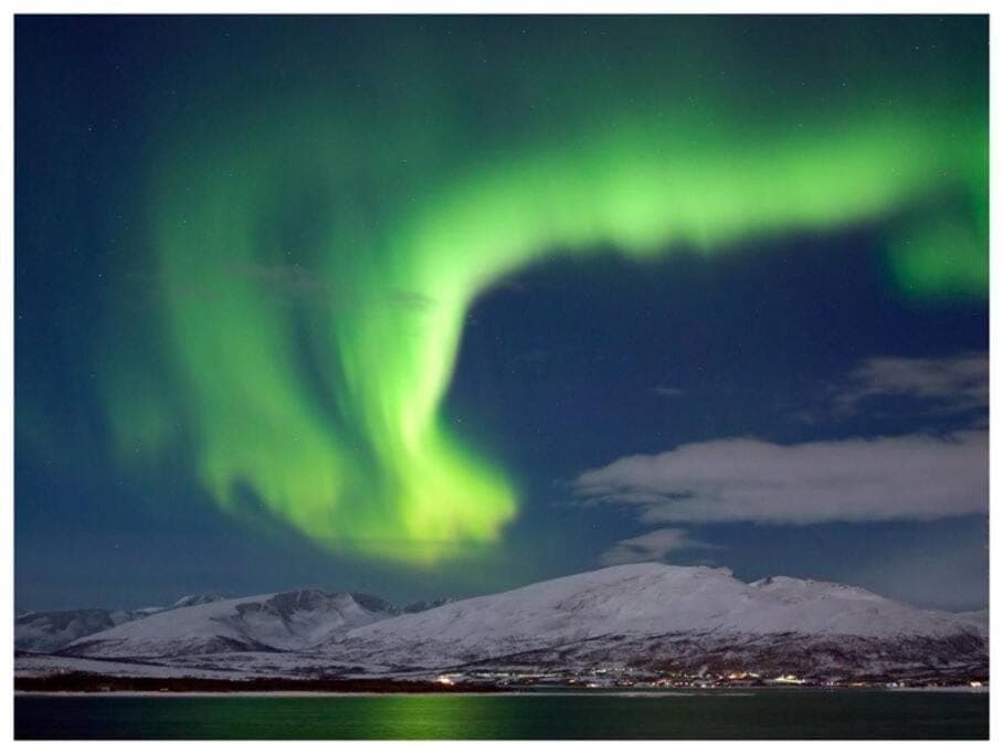 Night, Natural landscape, Winter