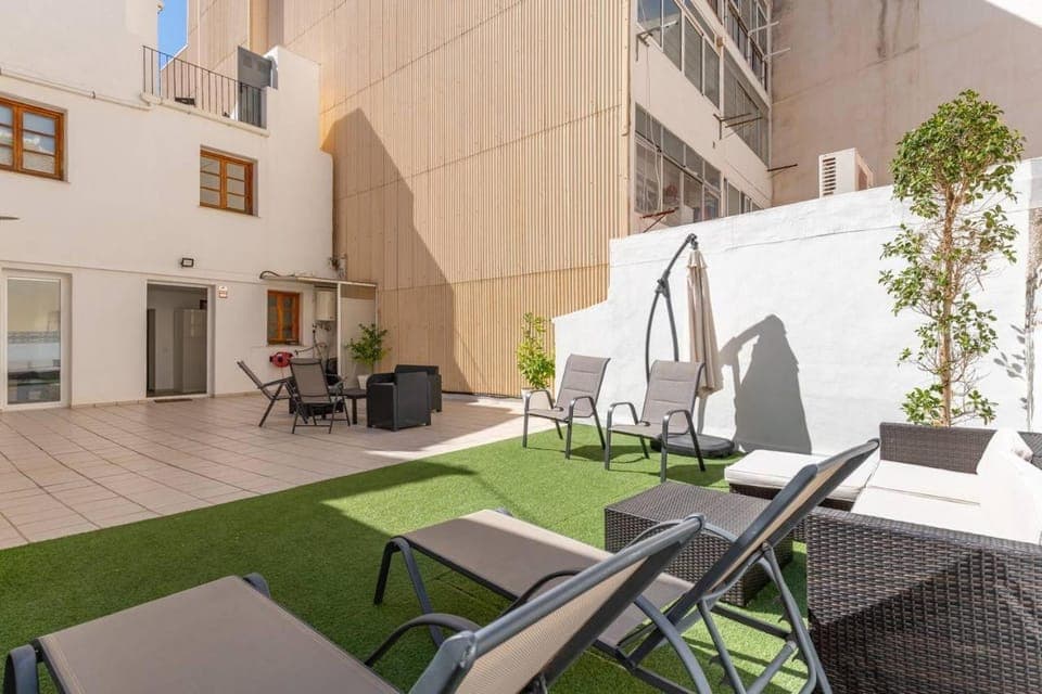 Property building, Patio, Spring, Day, View (from property/room), Balcony/Terrace, Balcony/Terrace, Seating area, sunbed