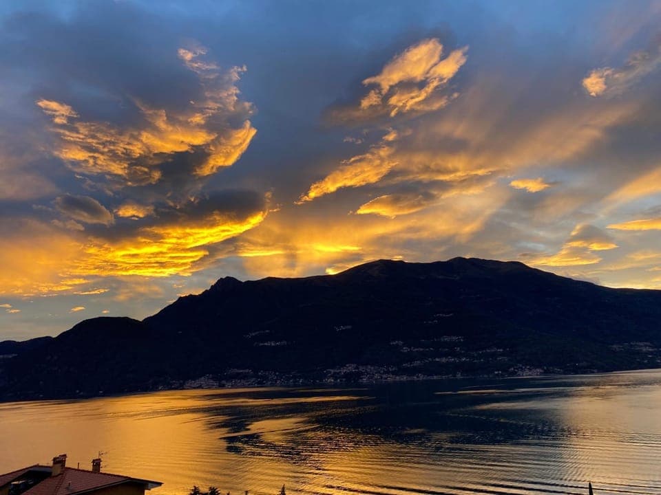 Natural landscape, Lake view, Mountain view, Sunset