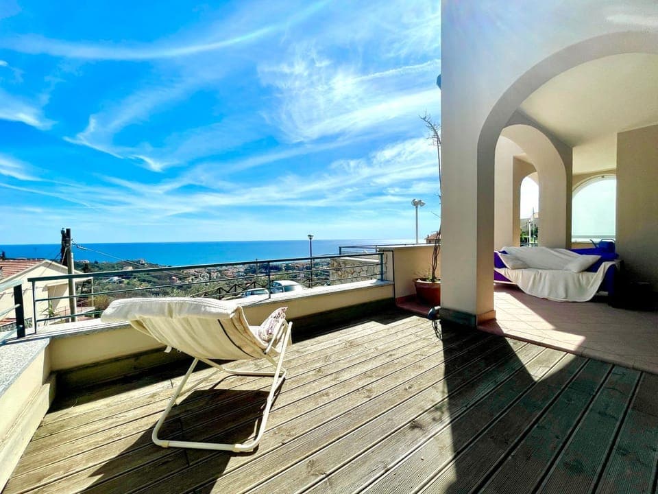 Patio, Day, Natural landscape, View (from property/room), Balcony/Terrace, Seating area, Sea view, sunbed