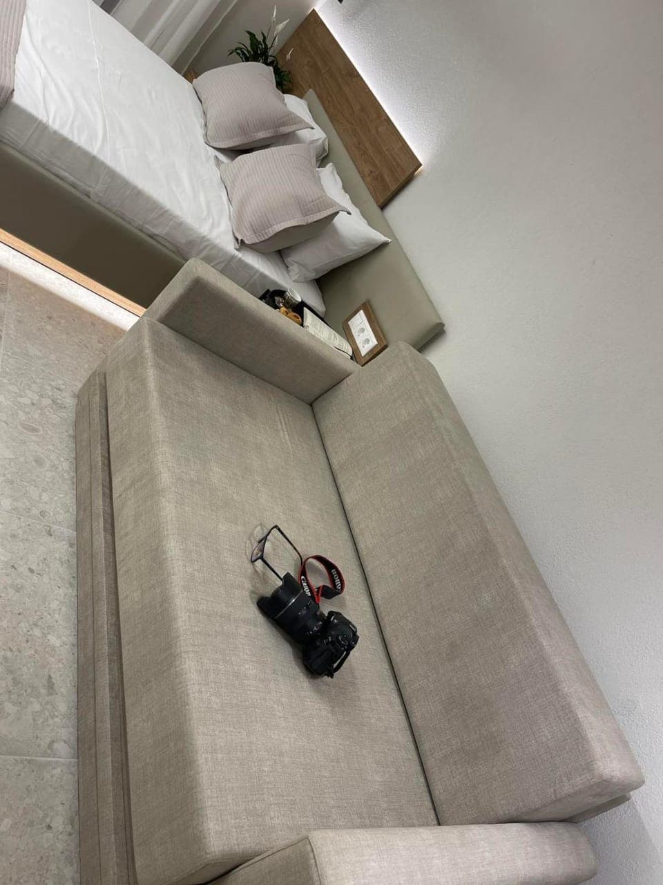 Bed, Living room, Seating area, Bedroom