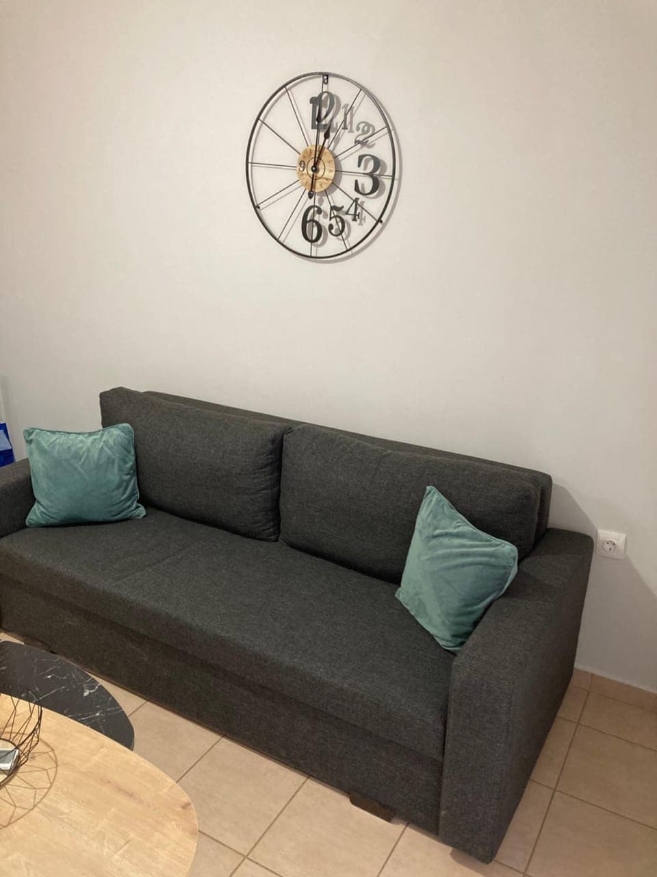 Bed, Living room, Seating area