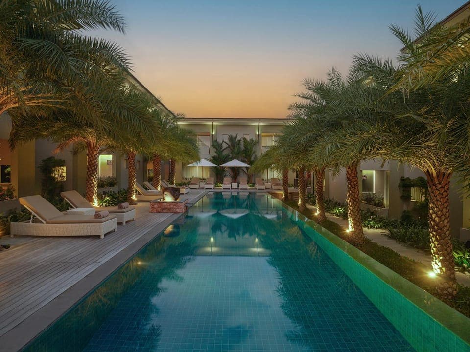 Property building, Pool view, Swimming pool, Sunrise, Sunset