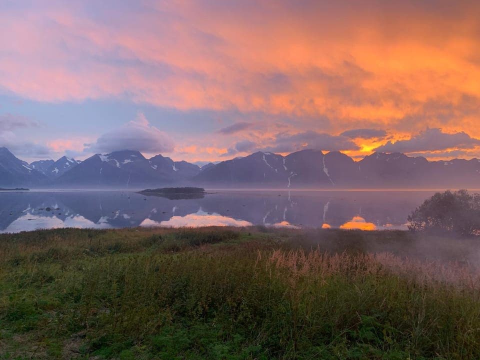 Day, Mountain view, Sunset
