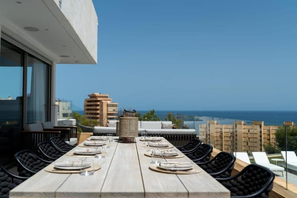 Balcony/Terrace, Seating area, Dining area, Sea view