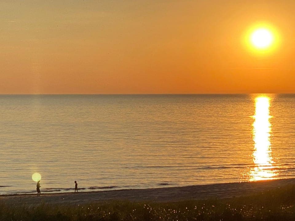 Beach, Sea view, Sunset