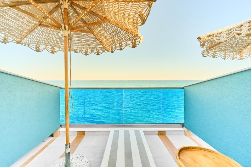 Natural landscape, Beach, Pool view, Sea view, sunbed