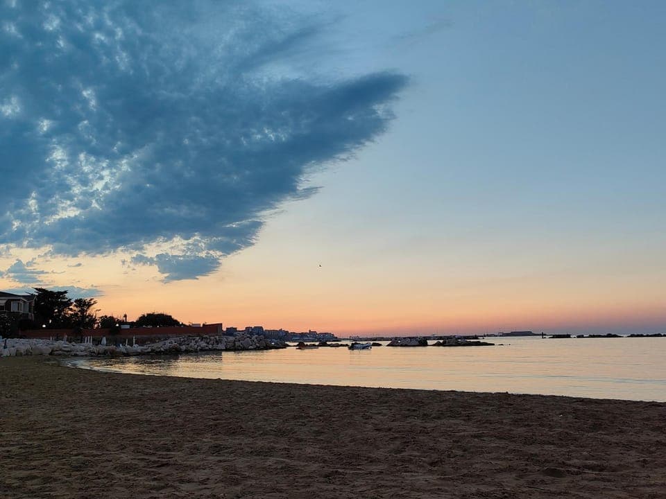 Beach, Sea view, Sunset