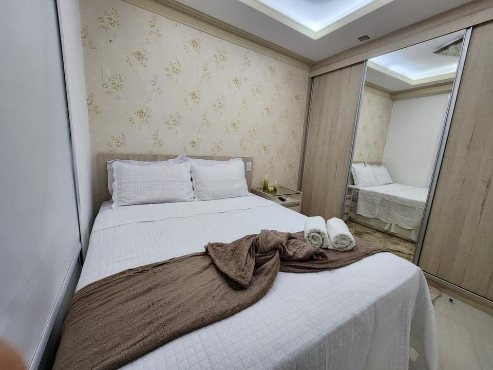 Bed, Bedroom, towels, wardrobe
