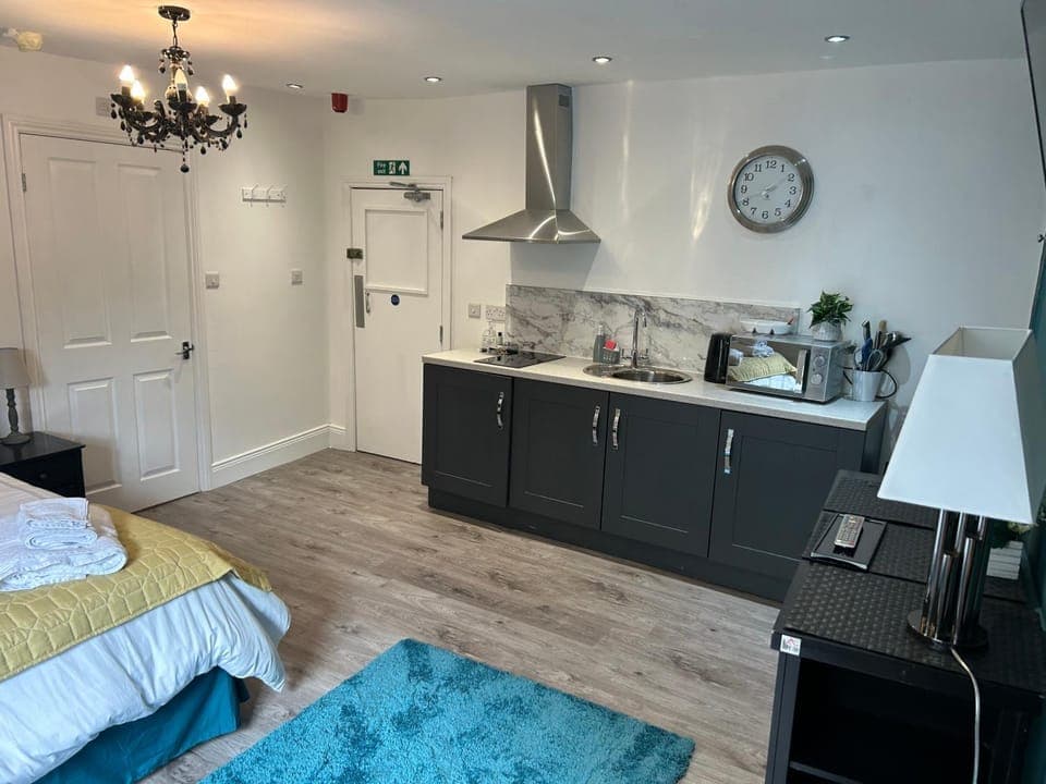 Coffee/tea facilities, Kitchen or kitchenette, minibar, stove