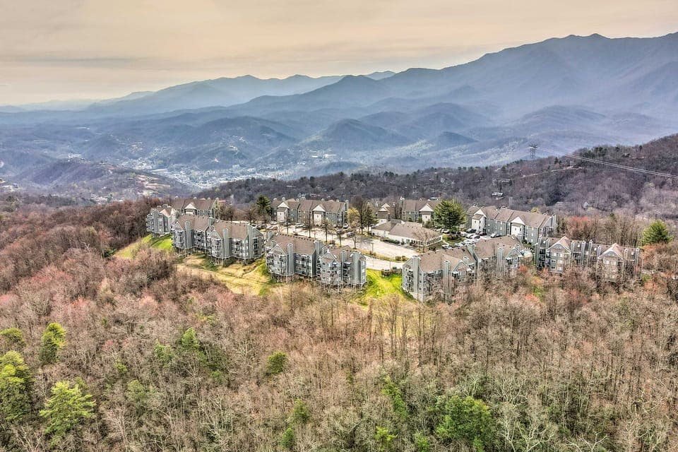 Balcony w/ Mtn, City View: Gatlinburg Summit Condo Apartment in Gatlinburg