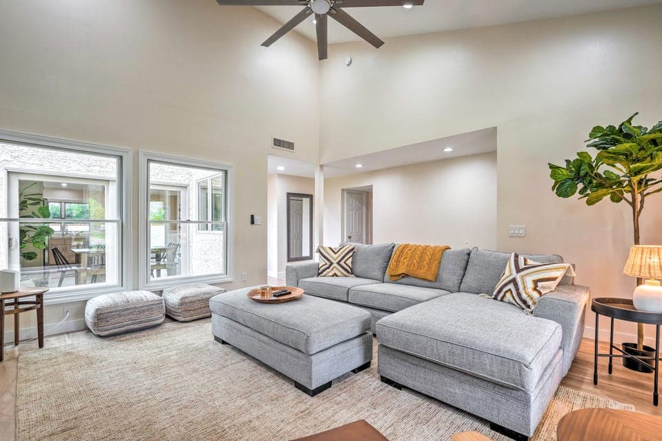 Patio + Fire Pit: Luxe Home Near Arizona Boardwalk Apartment in McCormick Ranch