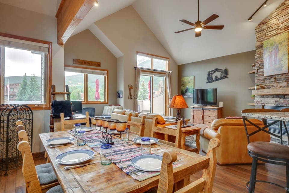 Patio w/ Peak 1 Mtn View: Main Street Frisco Condo Apartment in Frisco