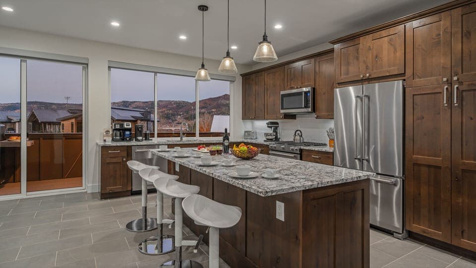 Kitchen with main level deck access
