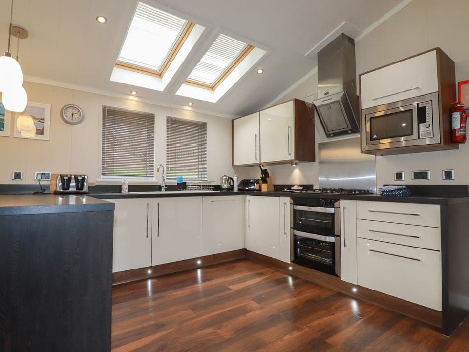 Fridge, dishwasher, electric kettle, toaster