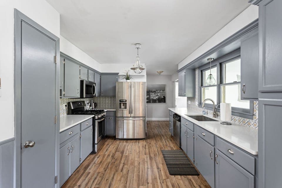 -Large kitchen equipped with all basic cookware
- Spacious refrigerator