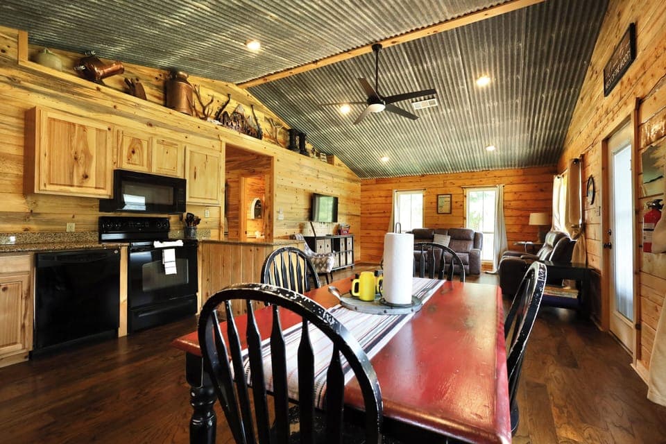 Through the front door you'll find the open kitchen, dining and living room.