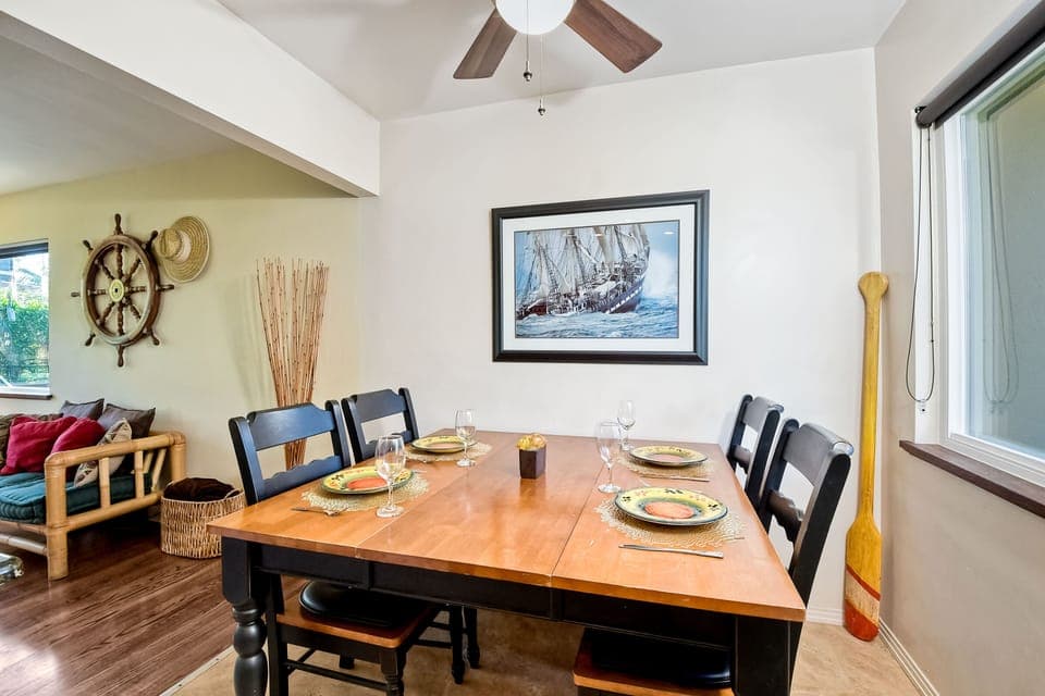 Dining table with seating for four